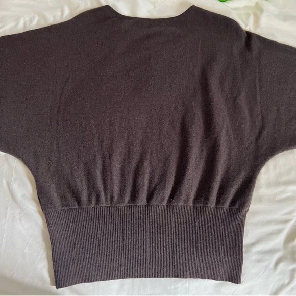 Vintage Katherine Kelly Chocolate Brown Cashmere Dolman Sweater Size Large - Picture 5 of 16